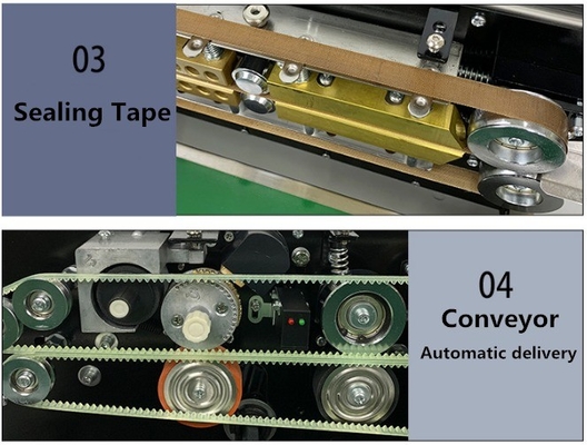 Automatische Plastiktüten Kontinuierliche Bandversiegelungsmaschine mit Datumsdruck 908*392*292mm