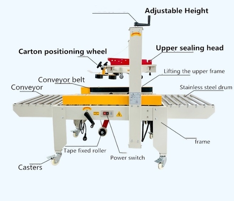 3 kg Max Loading Halbautomatische Kartonversiegelungsmaschine für links und rechts fahren