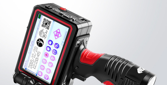 Tintaufdruckmaschine 42 ml Schnelltrockene Lösungsmittelfarbe 1-6 Zeilen Portable Hand Intelligent Date Code Definition LED-Bildschirm