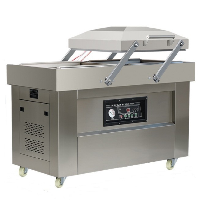 Elektrisch angetriebene DZ-500/2SB automatische Doppelkammer-Vakuumverpackungsmaschine für Textilien
