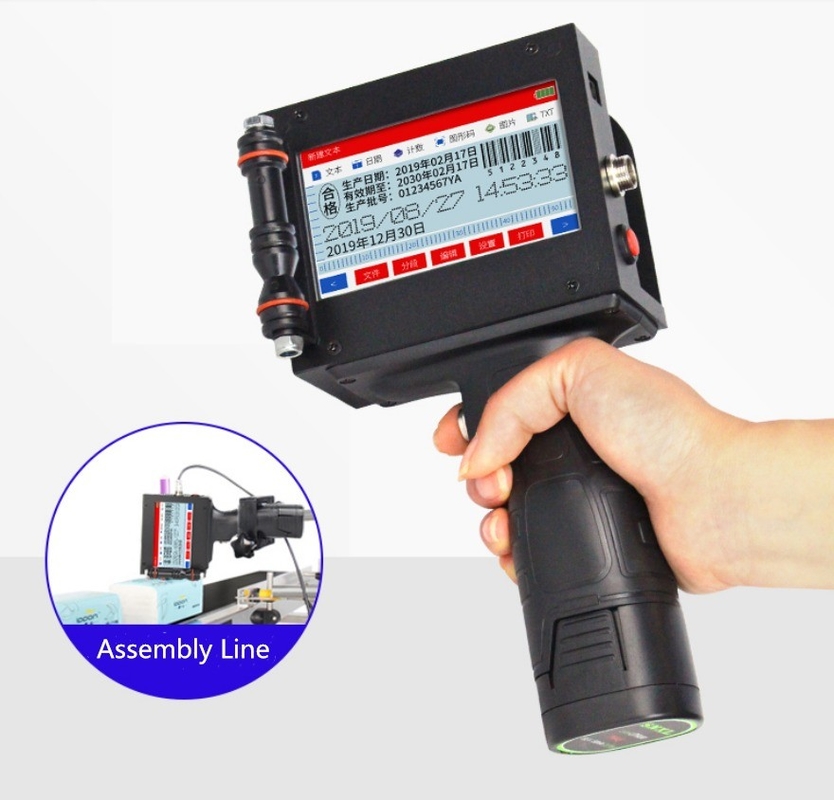 40 m/min Druckgeschwindigkeit Handheld Inkjet-Drucker für Chargenummer und Verfallsdatumsstempel