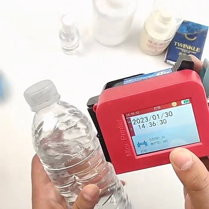 Schnelle Trocknung Tinte 12-12.7mm Mini-Handdruckmaschine für Lebensmittelbeutel Flaschenkörper Herstellungsdatum