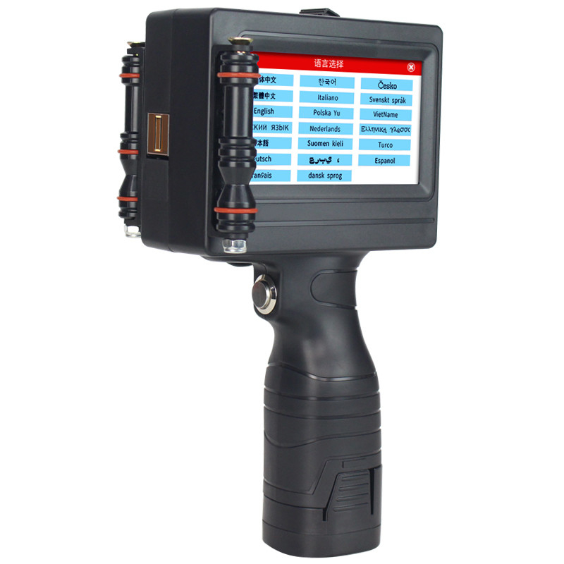 Black Eco Solvent Handheld Drucker 600dpi für Englisch Nummer Qr Barcode Ablaufdatum